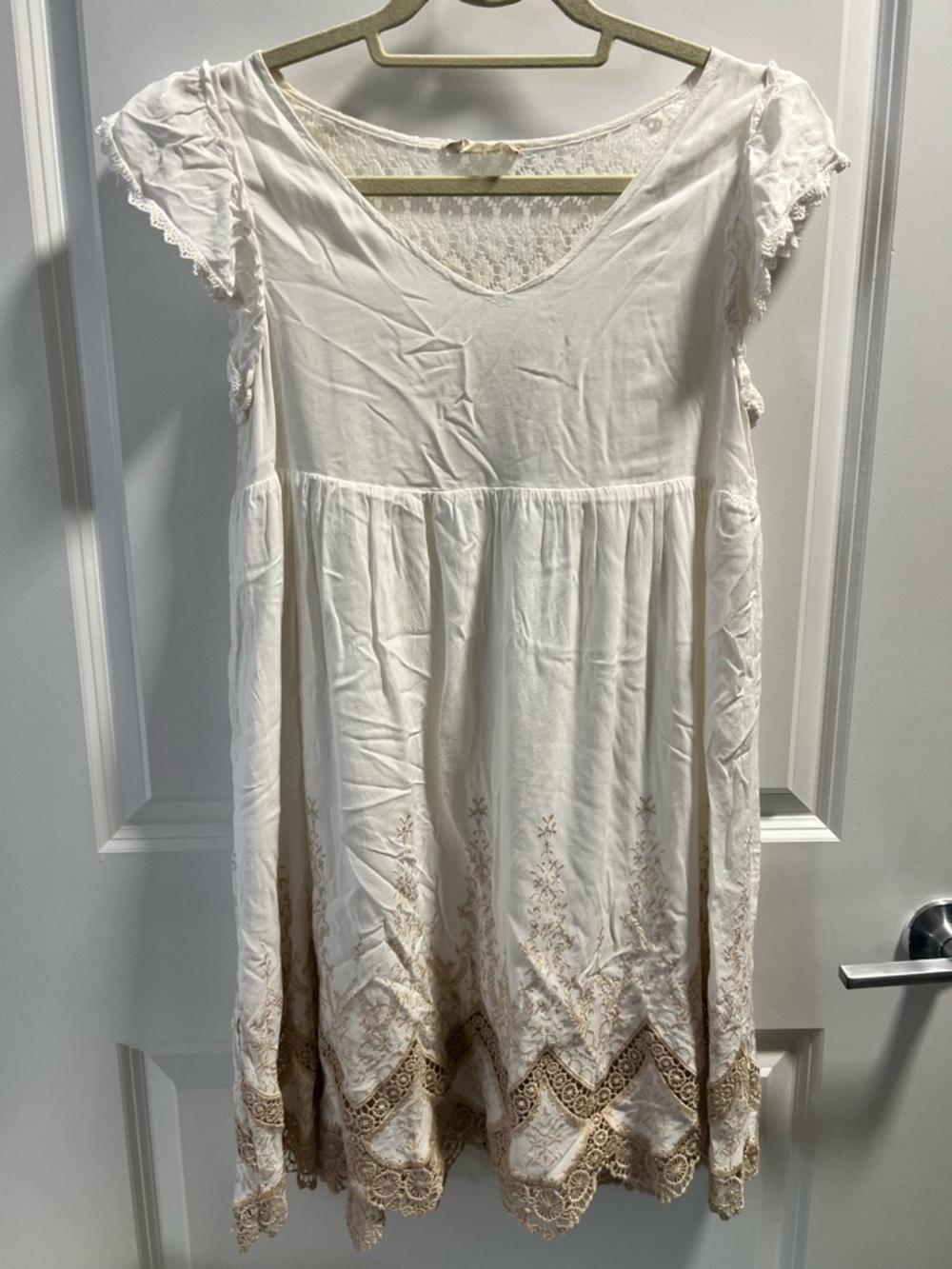 Altar'd State Cream Boho Mini Dress